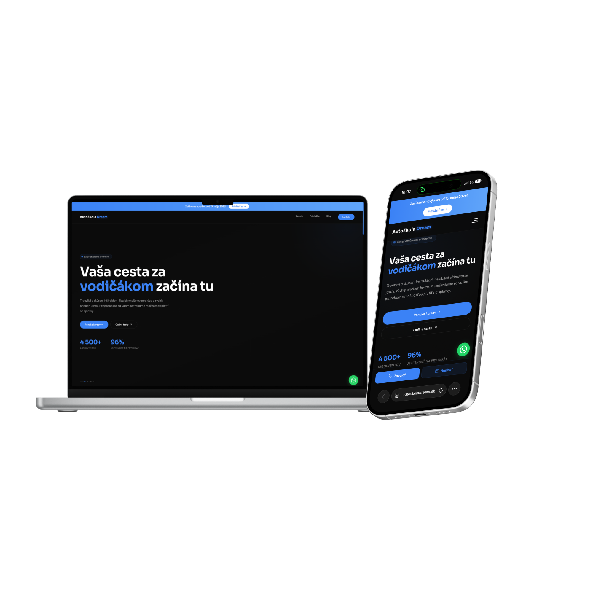 autoskoladream.sk mockup